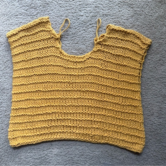 Hand-Knit Organic Cotton Off-Shoulder Top, Artisan Boho Knit | Plus Size 2XL-3XL - Picture 6 of 7